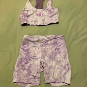 OV biker shorts and sports bra set